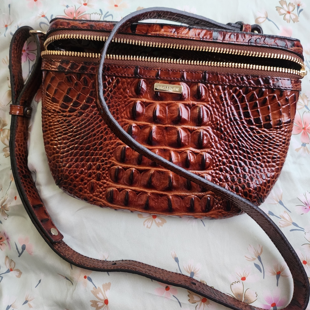RARE NWOT Handcrafted Brahmin Pecan Melbourne Belt Bag